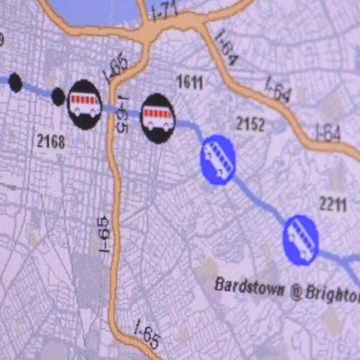 TARC bus routes on computer screen